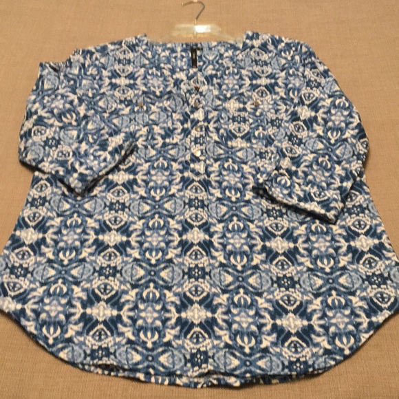 NWT CATHY DANIELS Popover Top 3/4 Sleeves - Picture 10 of 10